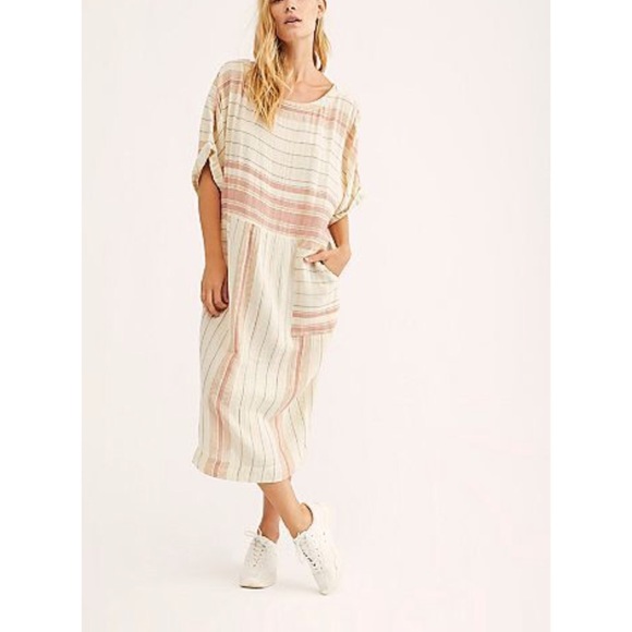Free People Dresses & Skirts - Free People Striped Cotton Midi Dress